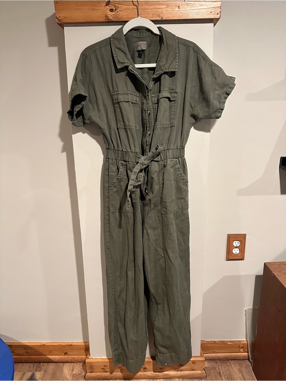 Universal Thread Olive Green Short-Sleeve Utility Jumpsuit